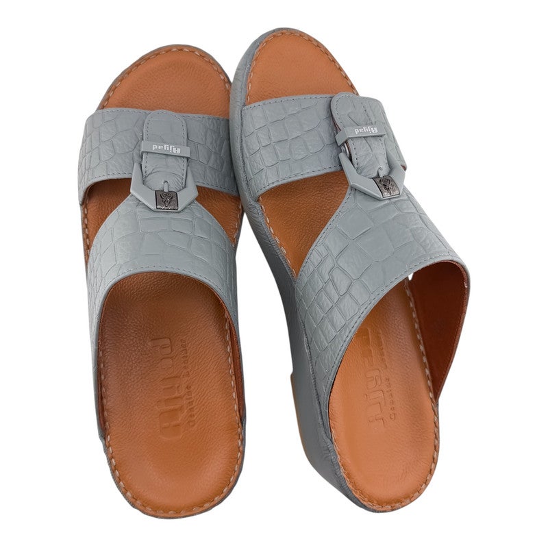 AJYAD Handmade Arabic Sandals For Men | Outdoor Mens Slippers | Everyday Flip Flops Open Toe | Arabic Genuine Shamwa Leather | New Design | Tan Footbed | Comfortable & LightWeight - Image 2